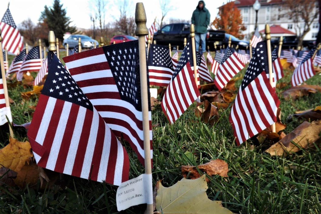 Flags of Honor and Gratitude' on Veterans Day in Liverpool